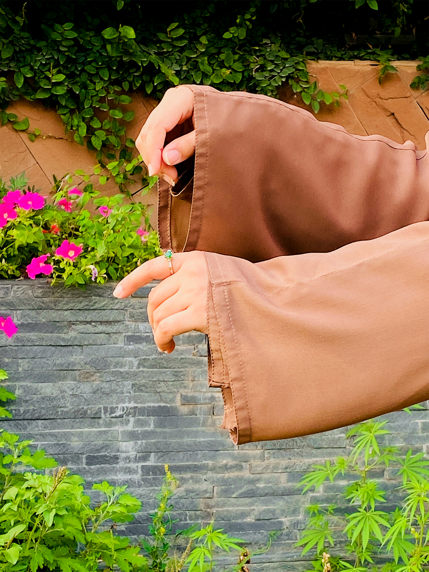 Desert Bloom Double-Layered Abaya